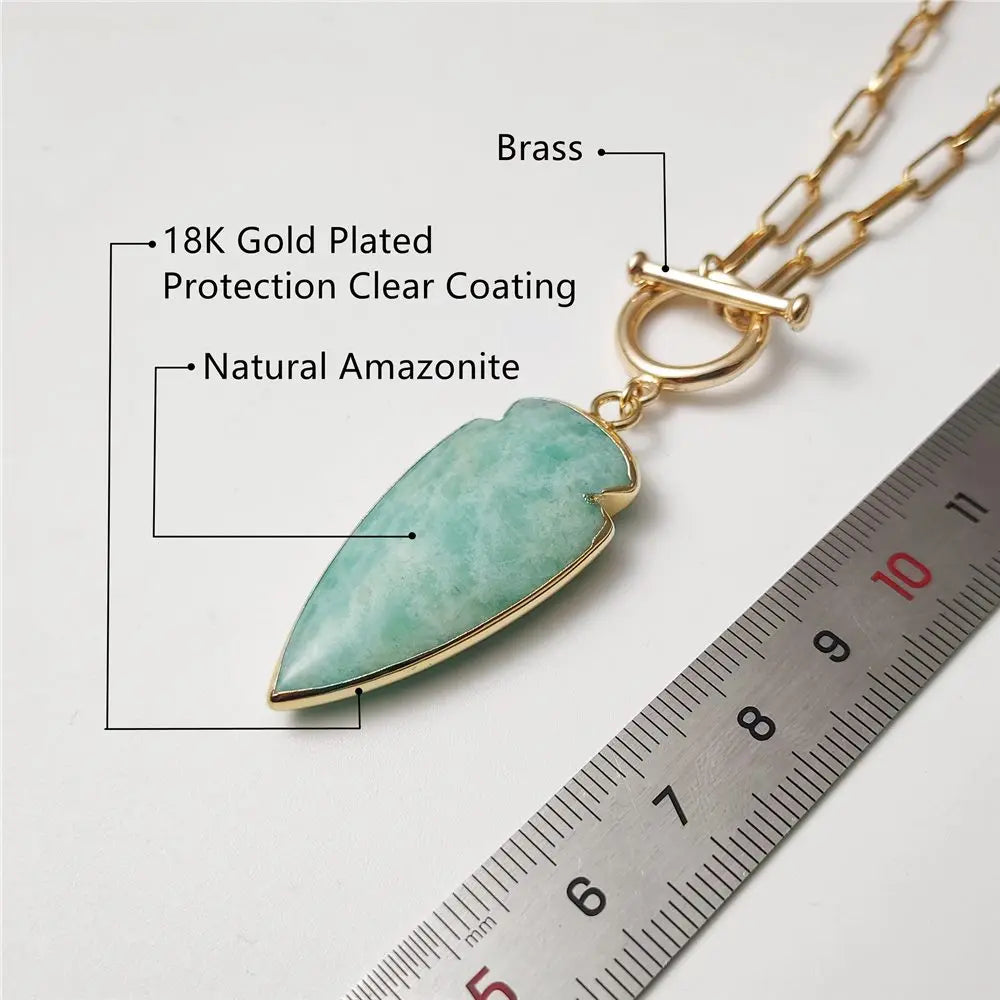 VectorFlow™ - Colar de Amazonita Natural | Direcionamento e Propósito com Acabamento Ouro 18k