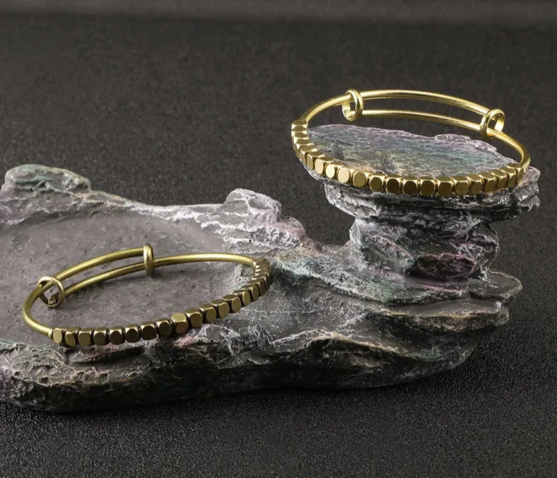 Bracelete Tibetano de Contas em Cobre