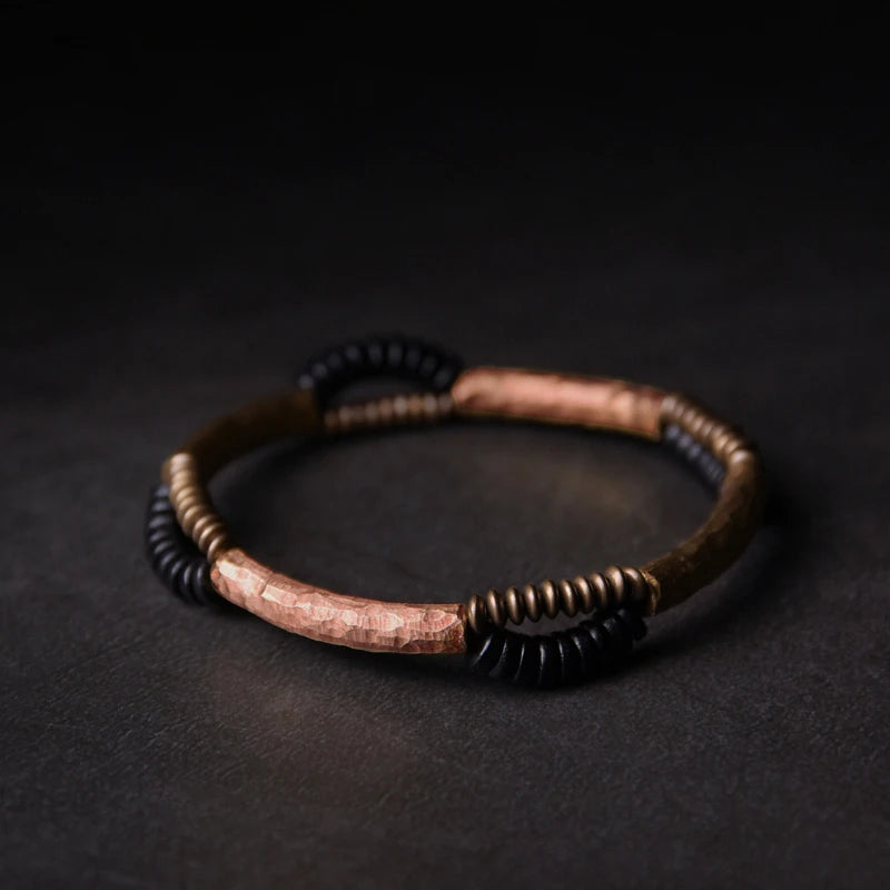 Bracelete de Cobre com Ébano Real - Terapia da Mulher