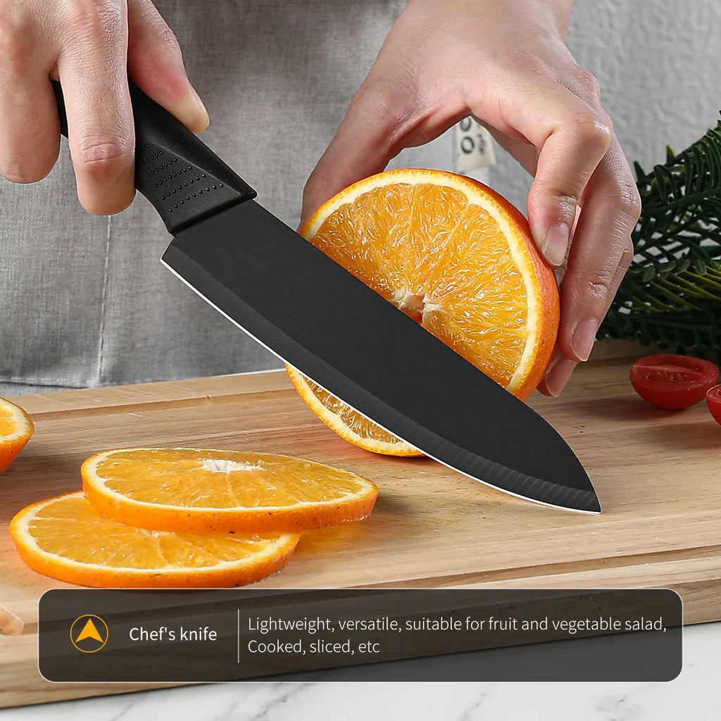 KŌRVA™ Black Kitchen | Conjunto de Facas Pretas