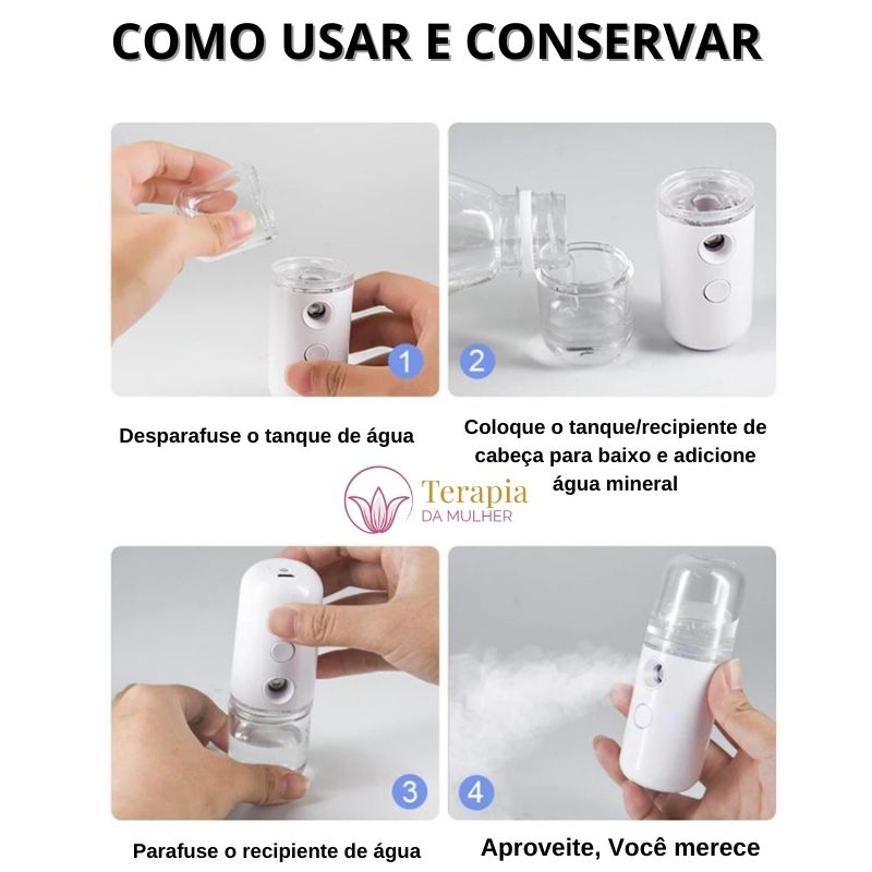 Difusor Pessoal Ultrassônico Sem Fio - Terapia da Mulher