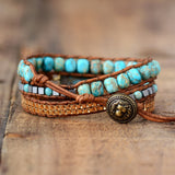 Turquoise and Jasper Healing Wrap Bracelet