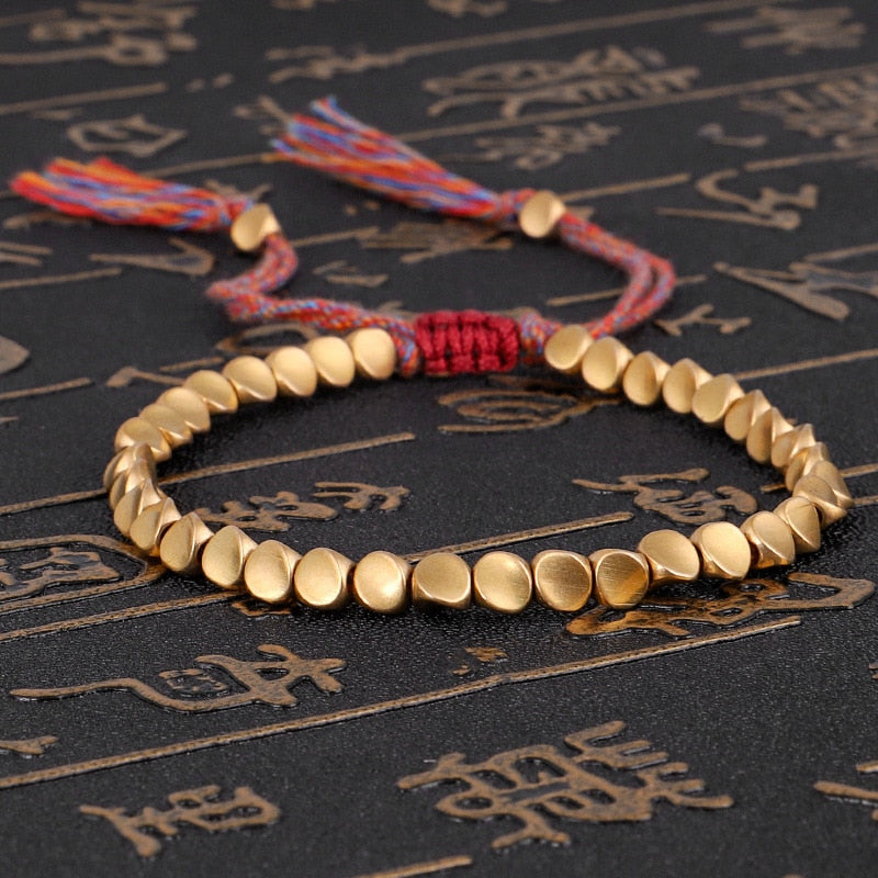 Pulsera Tibetana con Cuentas de Cobre 