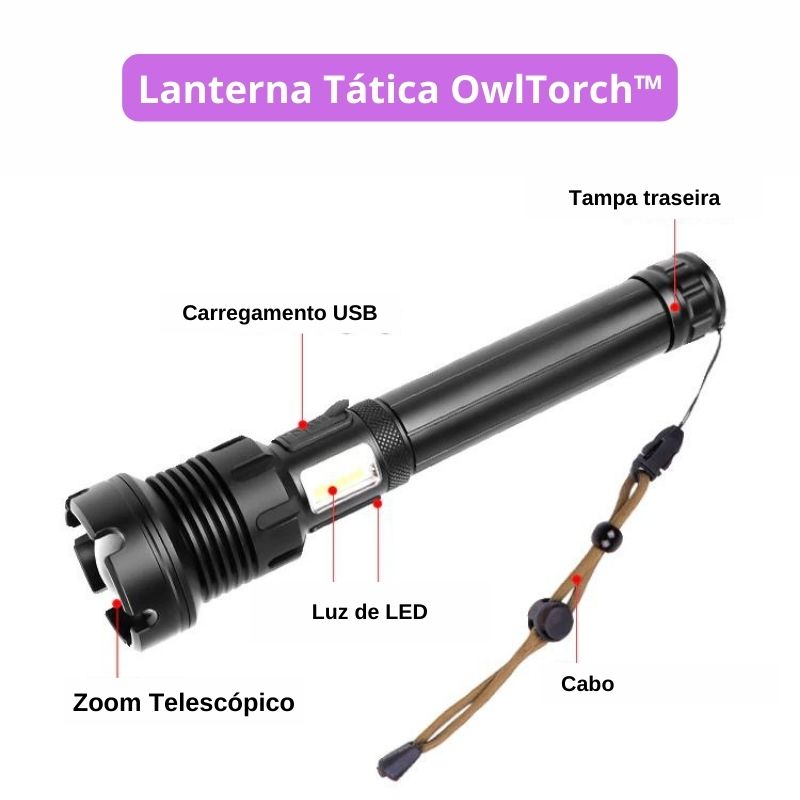 Linterna láser táctica LED recargable - OwlTorch™ 