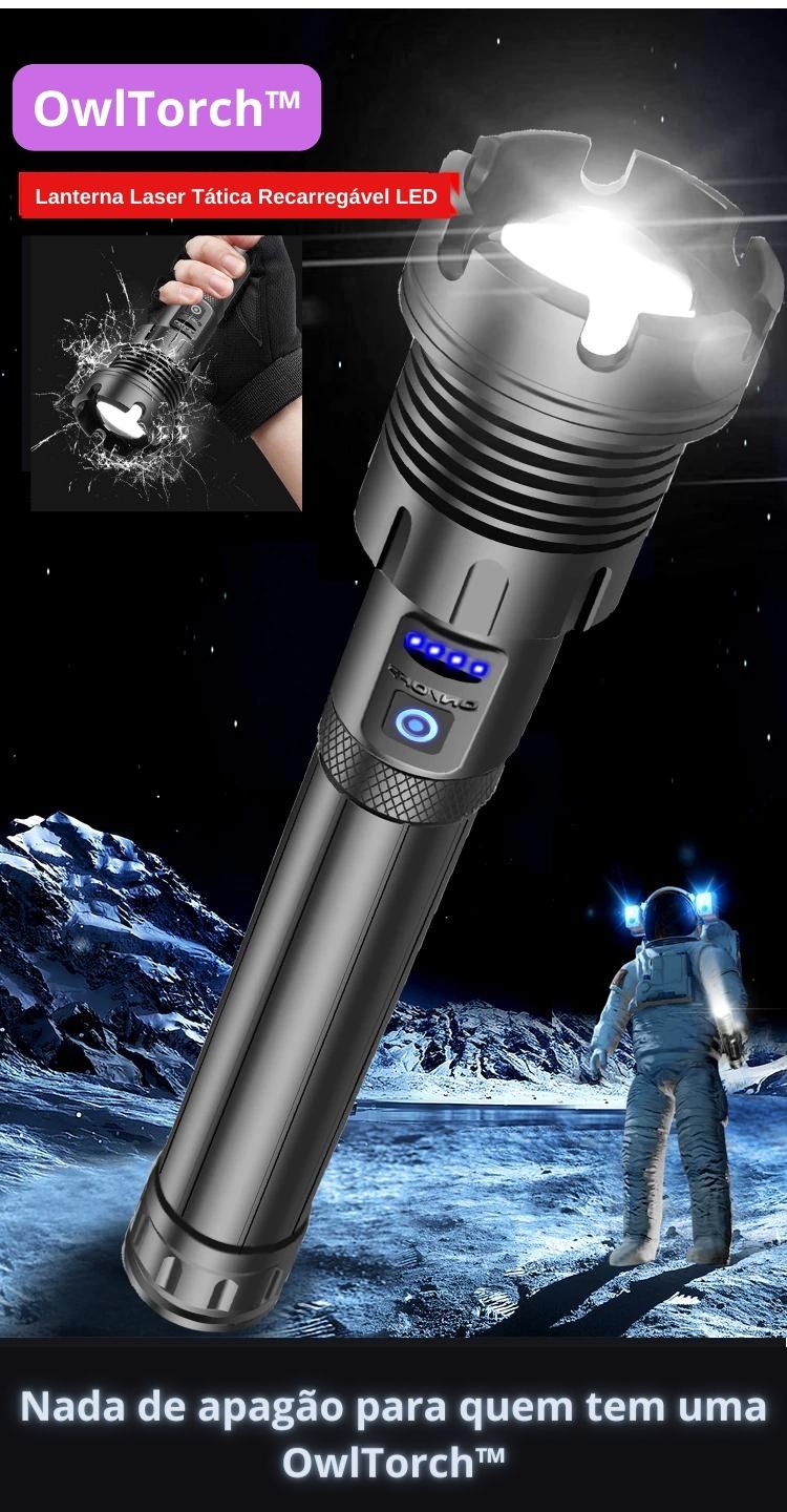 Linterna láser táctica LED recargable - OwlTorch™ 